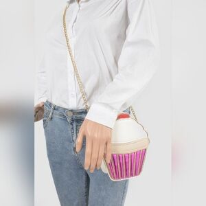 Pink and‎ Cream Women's Bag
